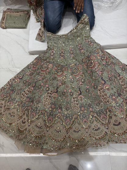 Something different Light pink peacock crop top Lehenga Happy Customer