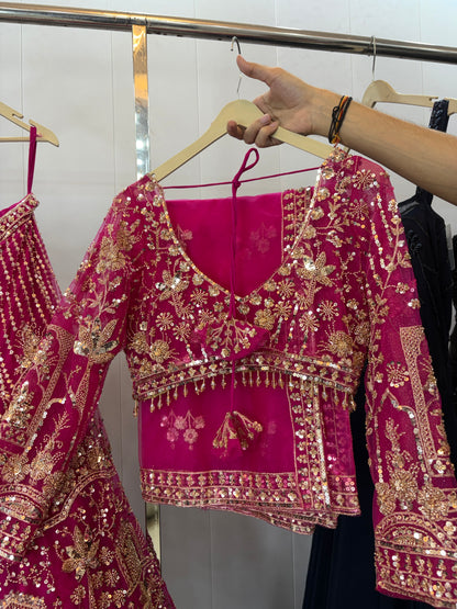 Designer Red crop top Lehenga Happy Customer