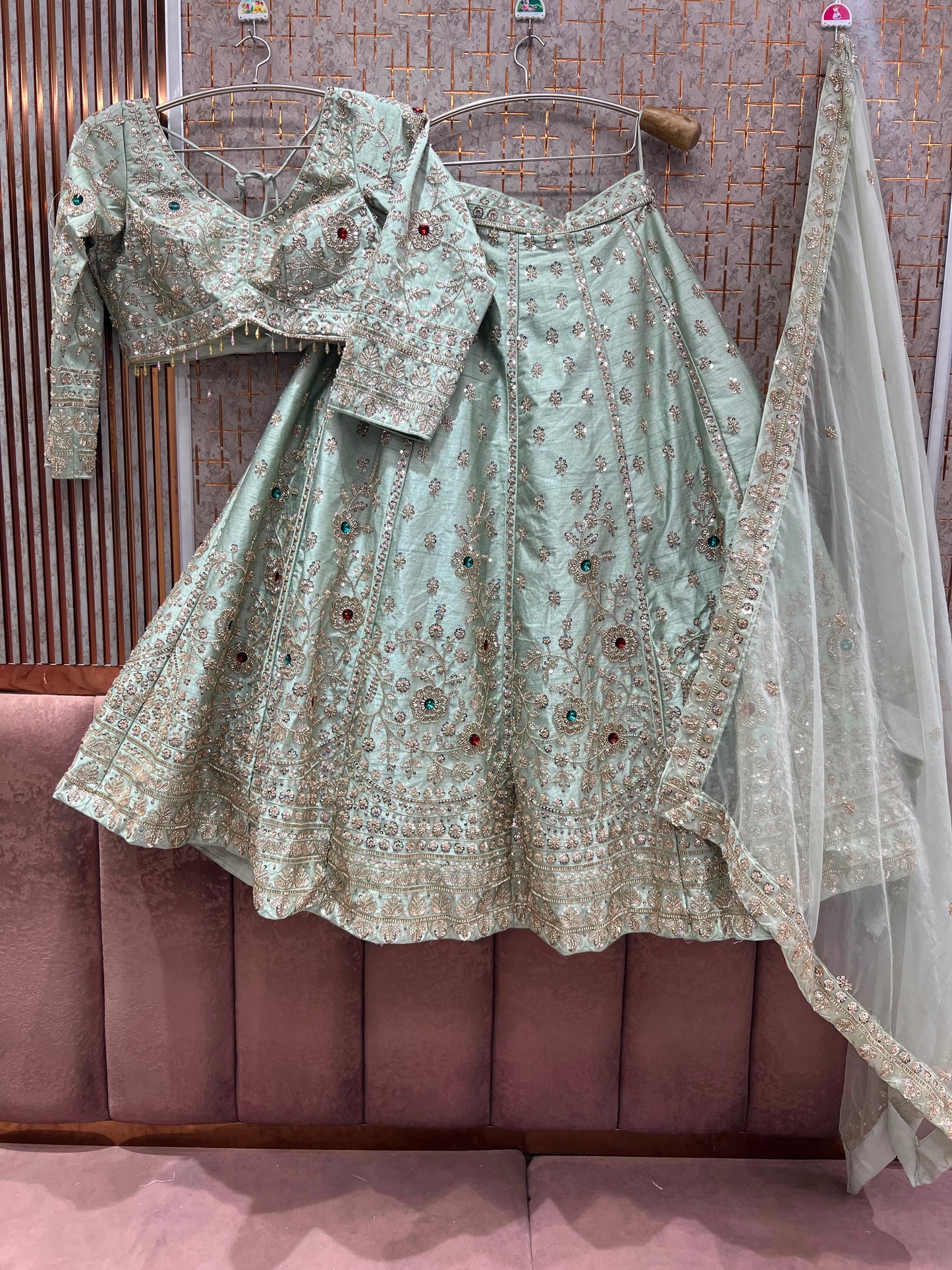Golden Crop Top Lehenga