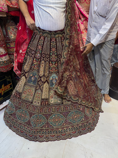 Awesome maroon bridal Lehenga