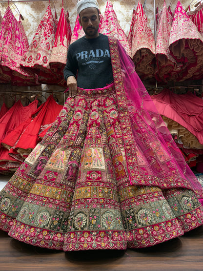 Amazing Maroon Ball Doli Barat bridal Lehenga