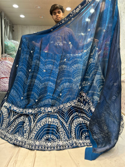 Good looking blue partywear lehenga