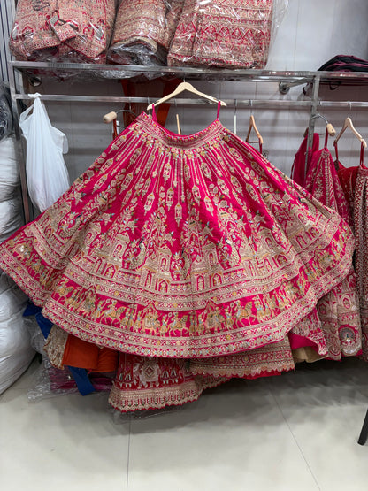 Rani pink peacock Bridal Lehenga