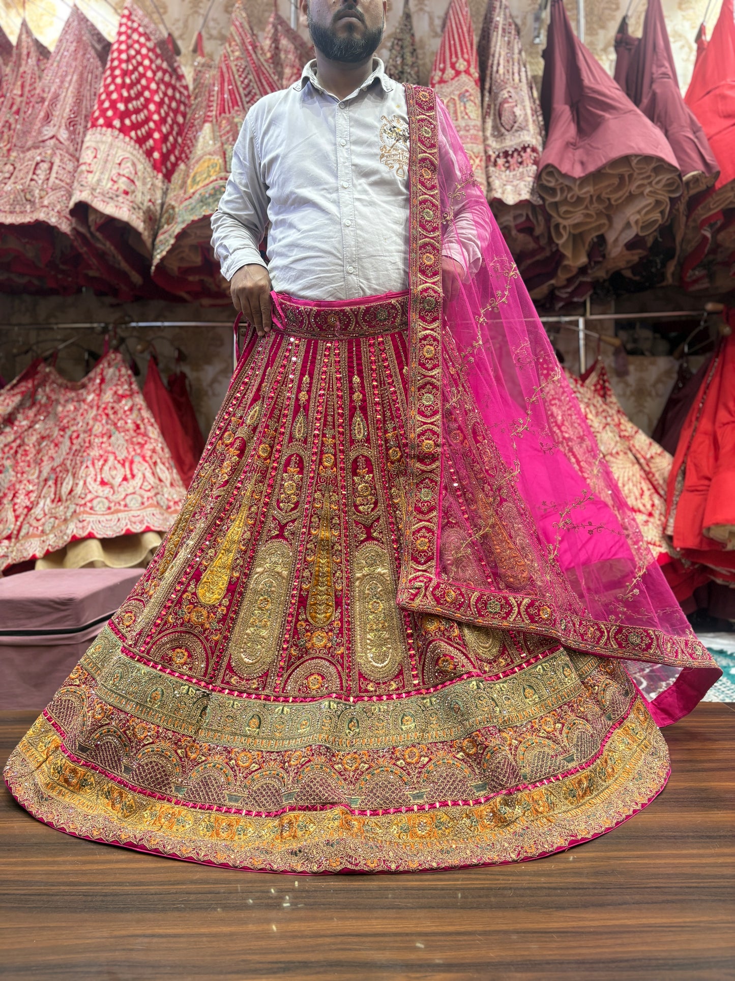 Awesome rani pink bridal Lehenga