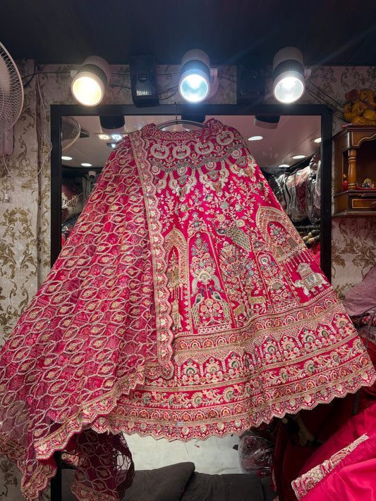 Rani pink peacock Bridal Lehenga