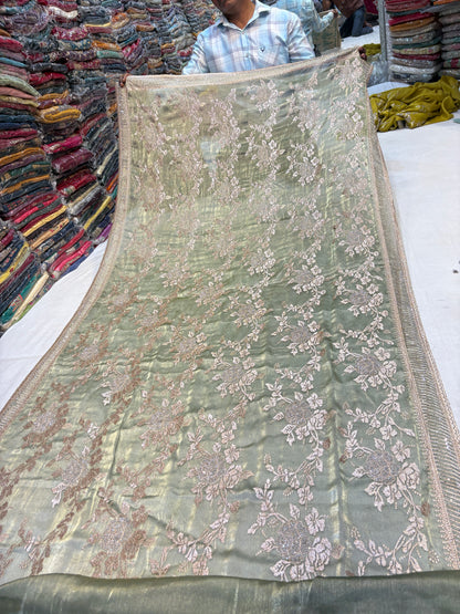 Lavishing green saree