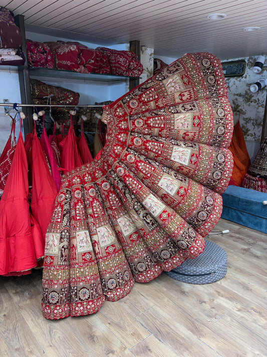 Maroon Ball Bridal Lehenga