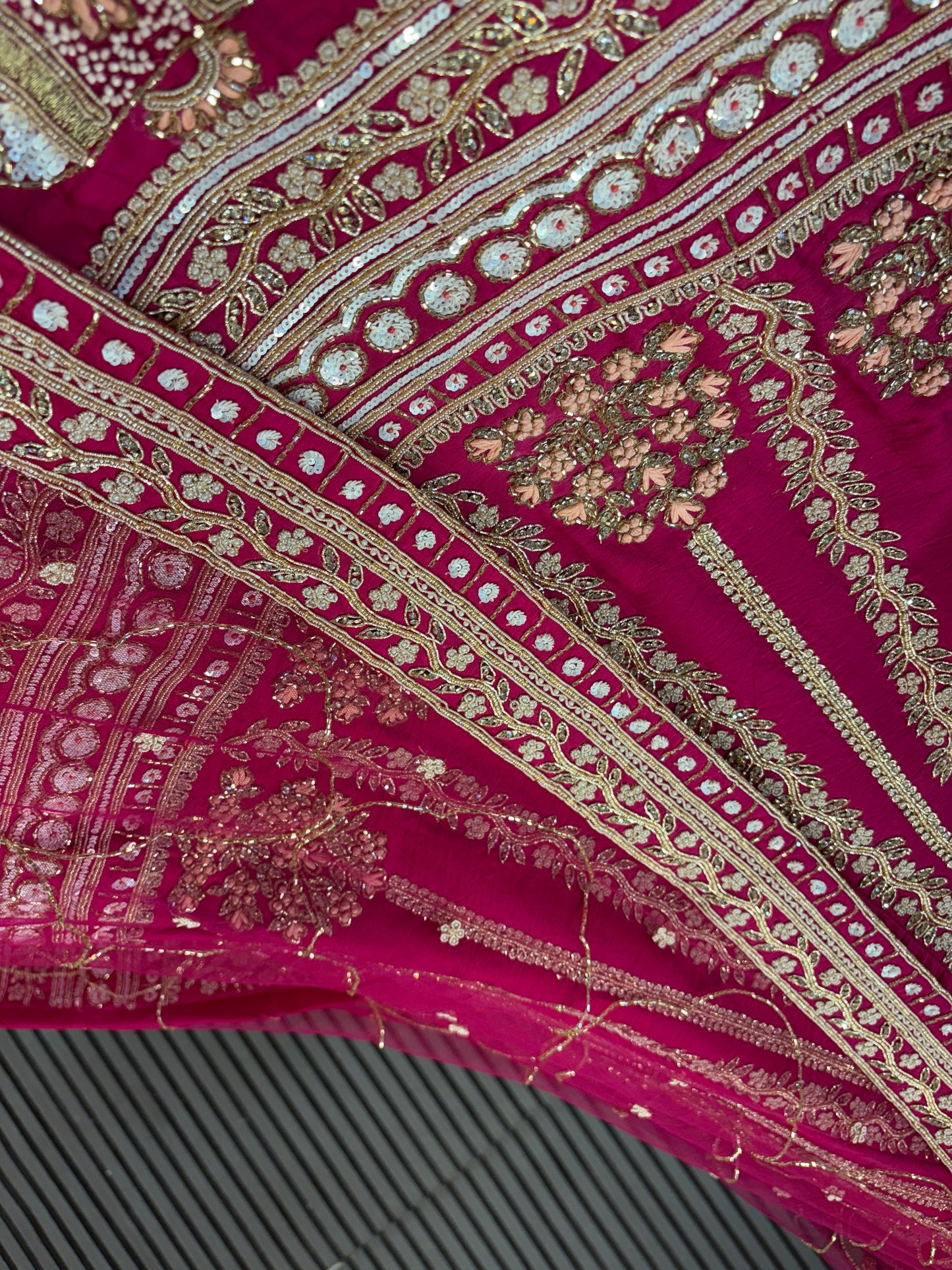 Tremendous rani pink handwork Doli Barat bridal Lehenga