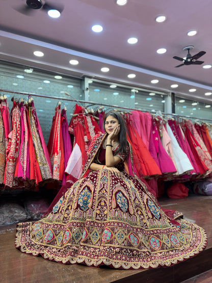 Stunning maroon bridal Lehenga