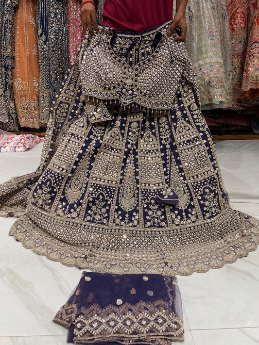 Purple Crop Top Lehenga