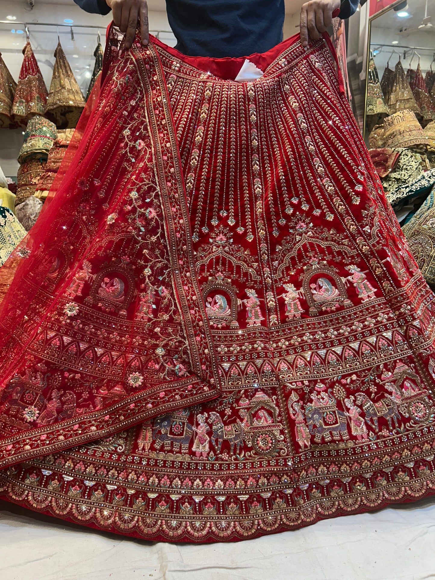 Stunning red doli barat bridal lehenga