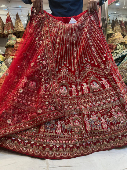 Stunning red doli barat bridal lehenga