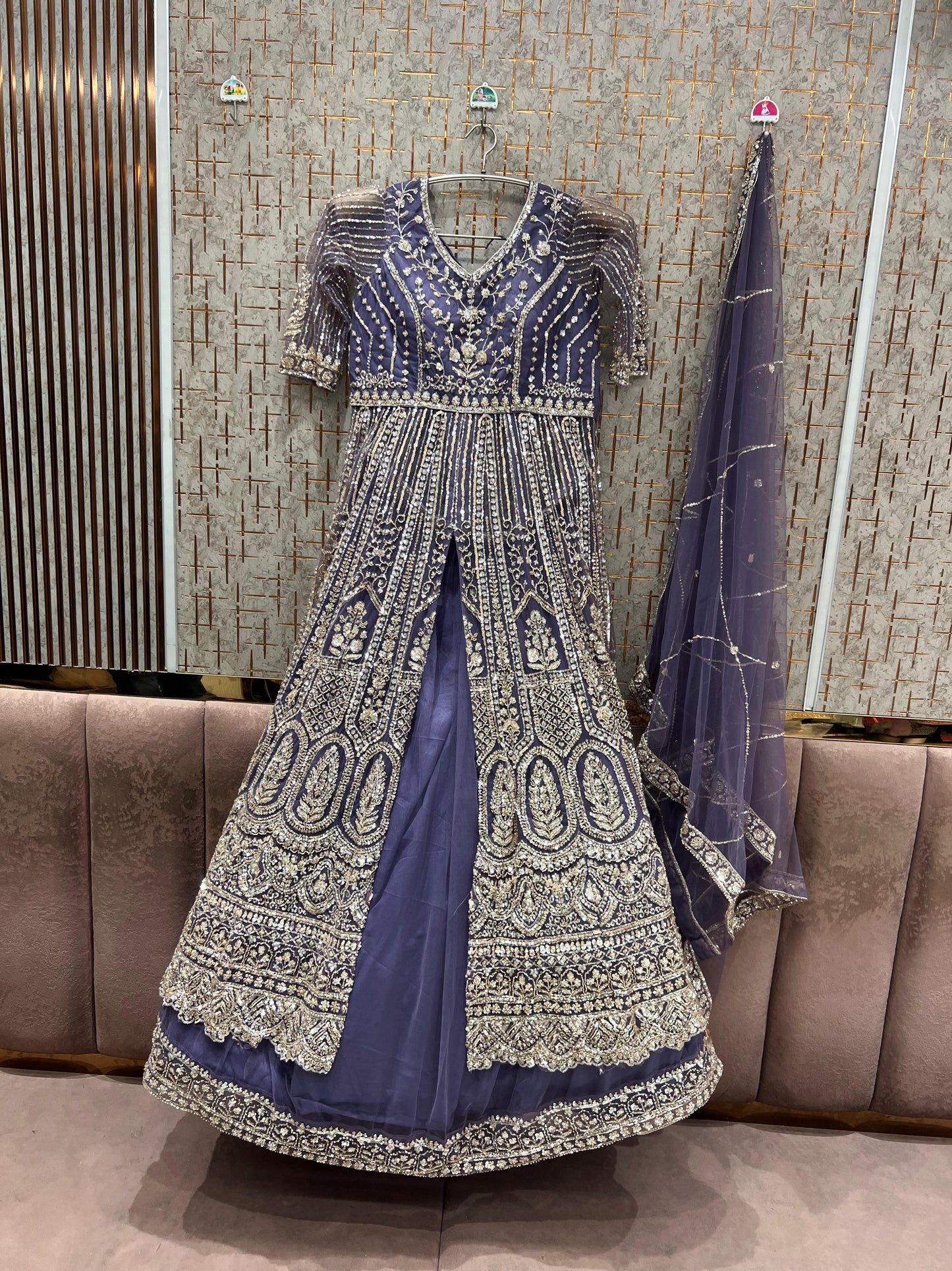 Blue  Long Farshi Garara Indo Western Dress