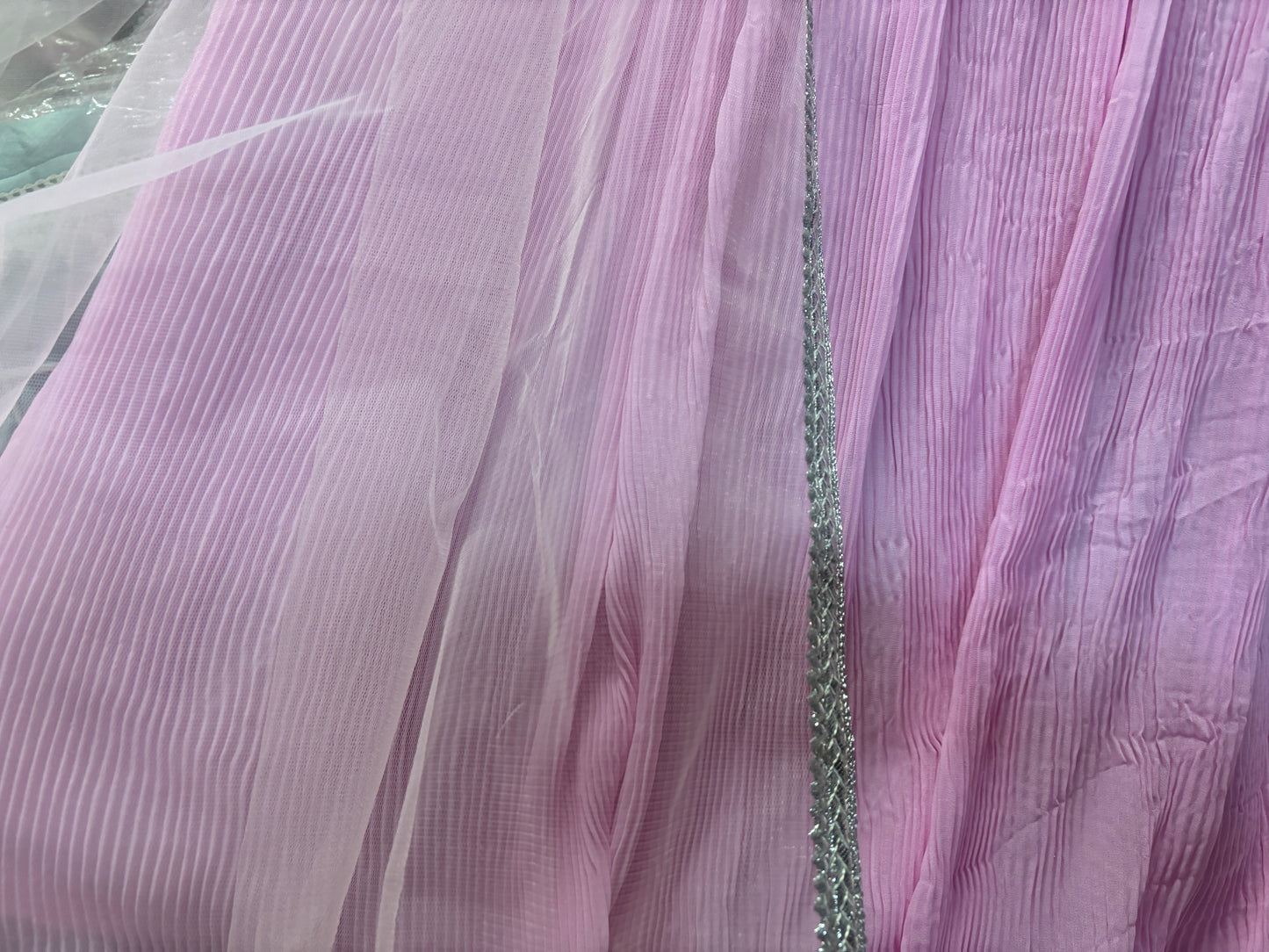 Eye catching pink crop top Lehenga