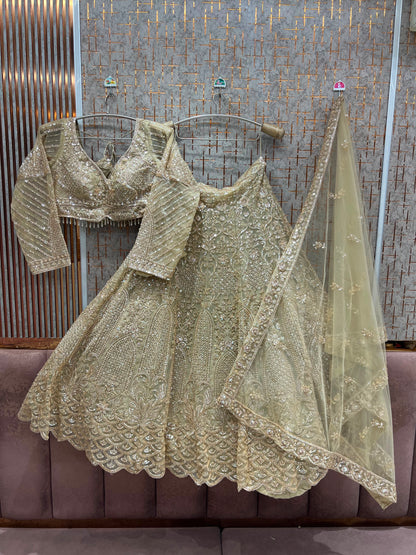 Peach Pink Crop Top Lehenga