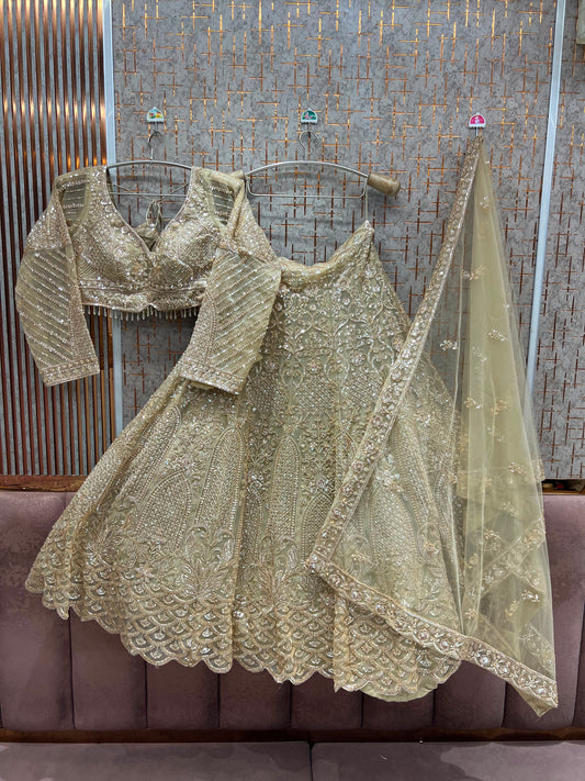 Golden Crop Top Lehenga