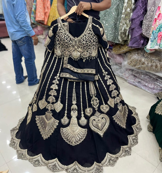 Green Crop Top Lehenga