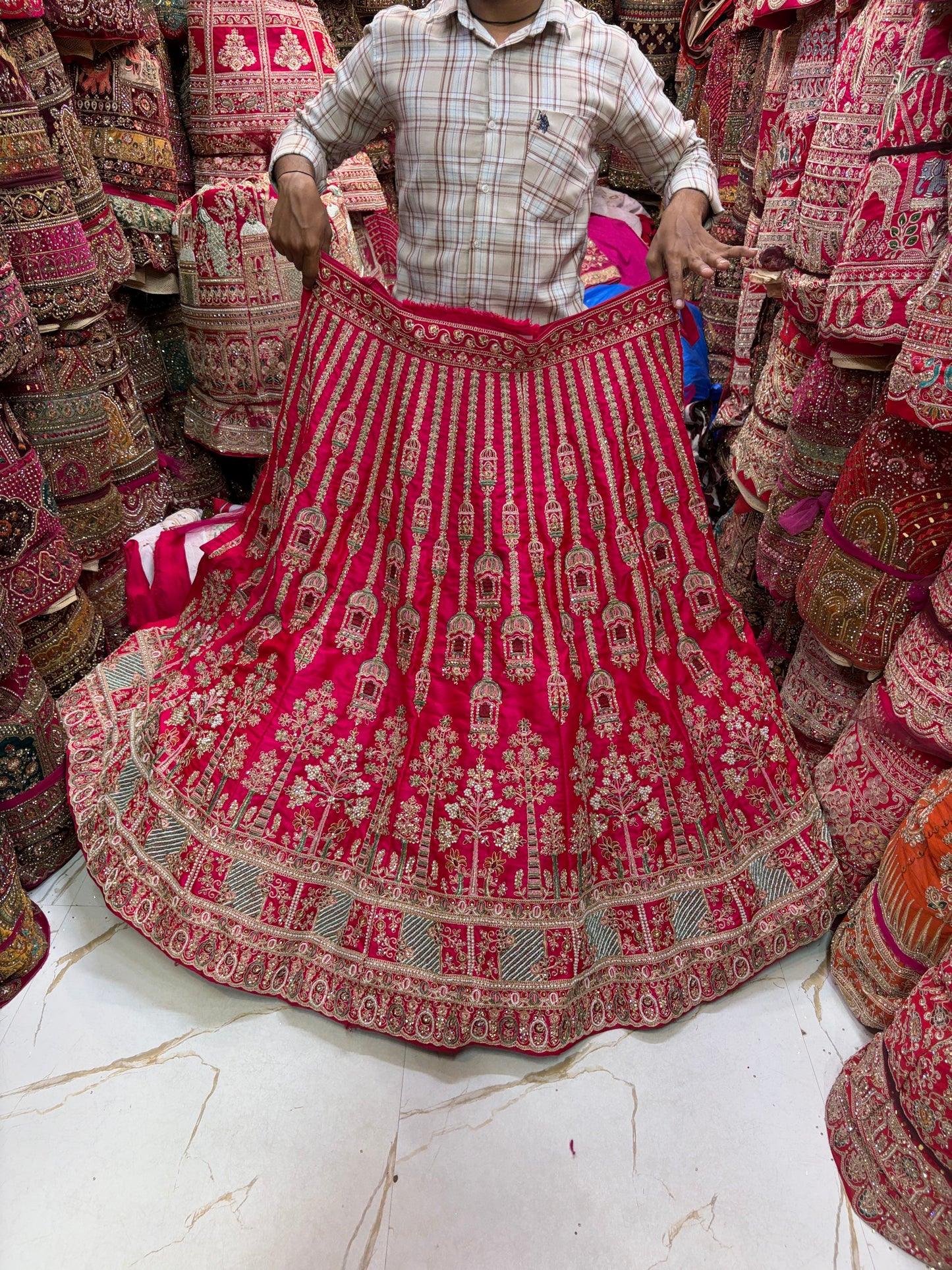 Rani Pink bridal Lehenga