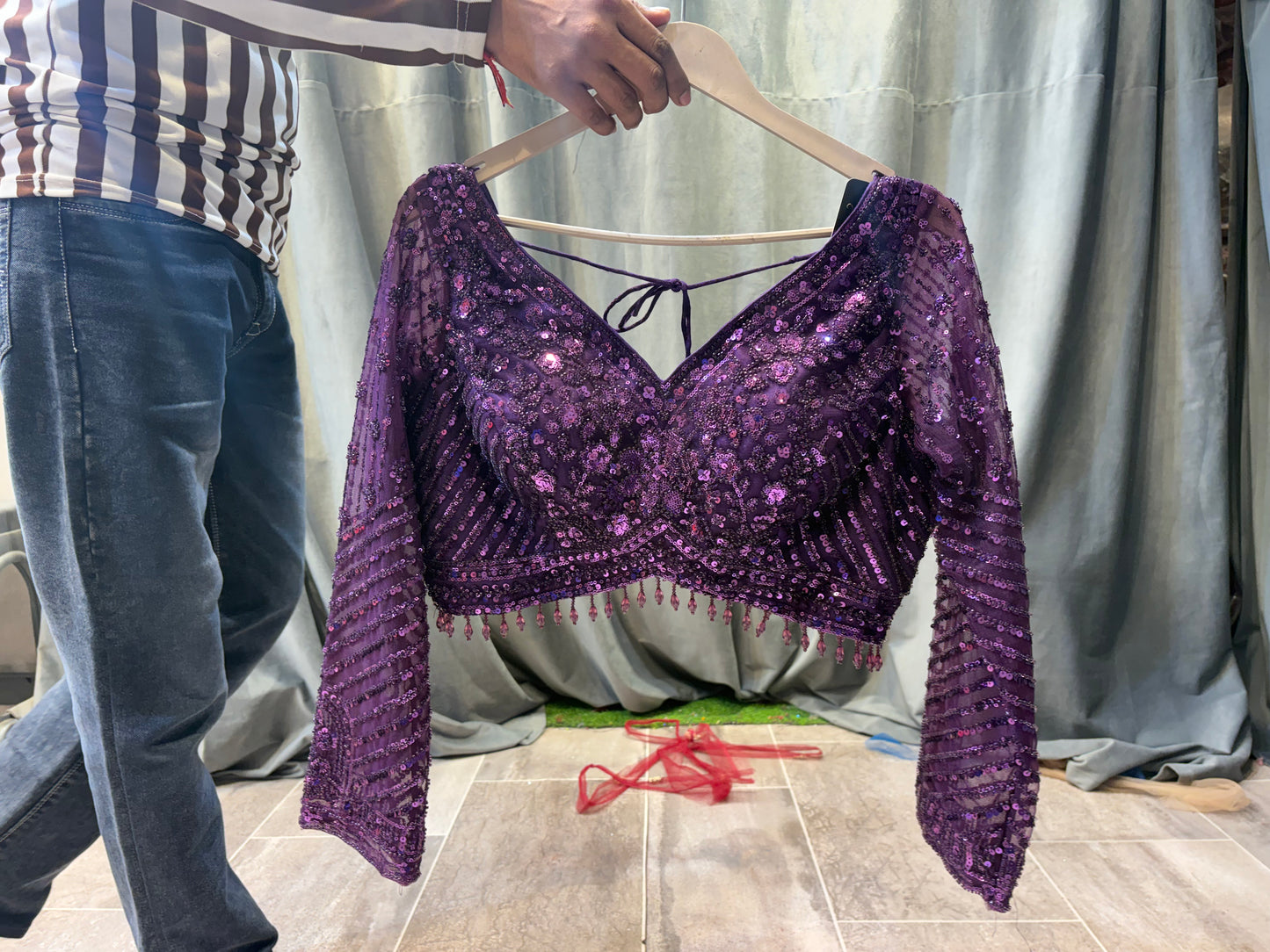 Delightful purple Crop Top Lehenga