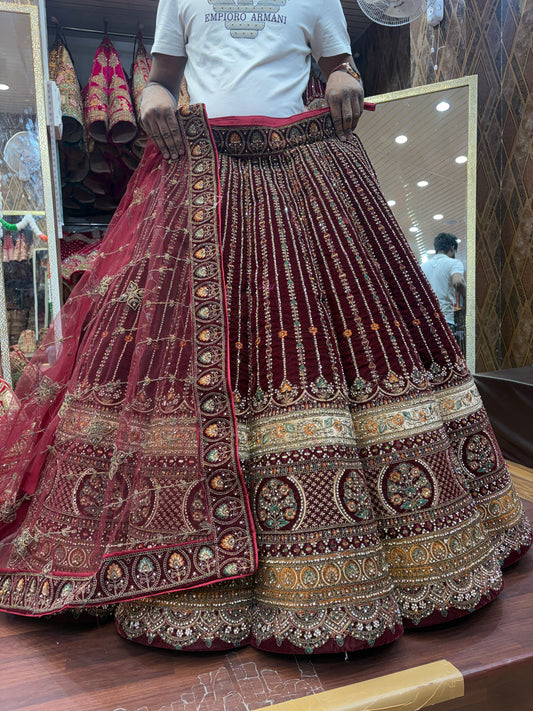 Gorgeous Maroon Ball bridal Lehenga