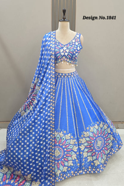 Blue PDP Crop Top Lehenga
