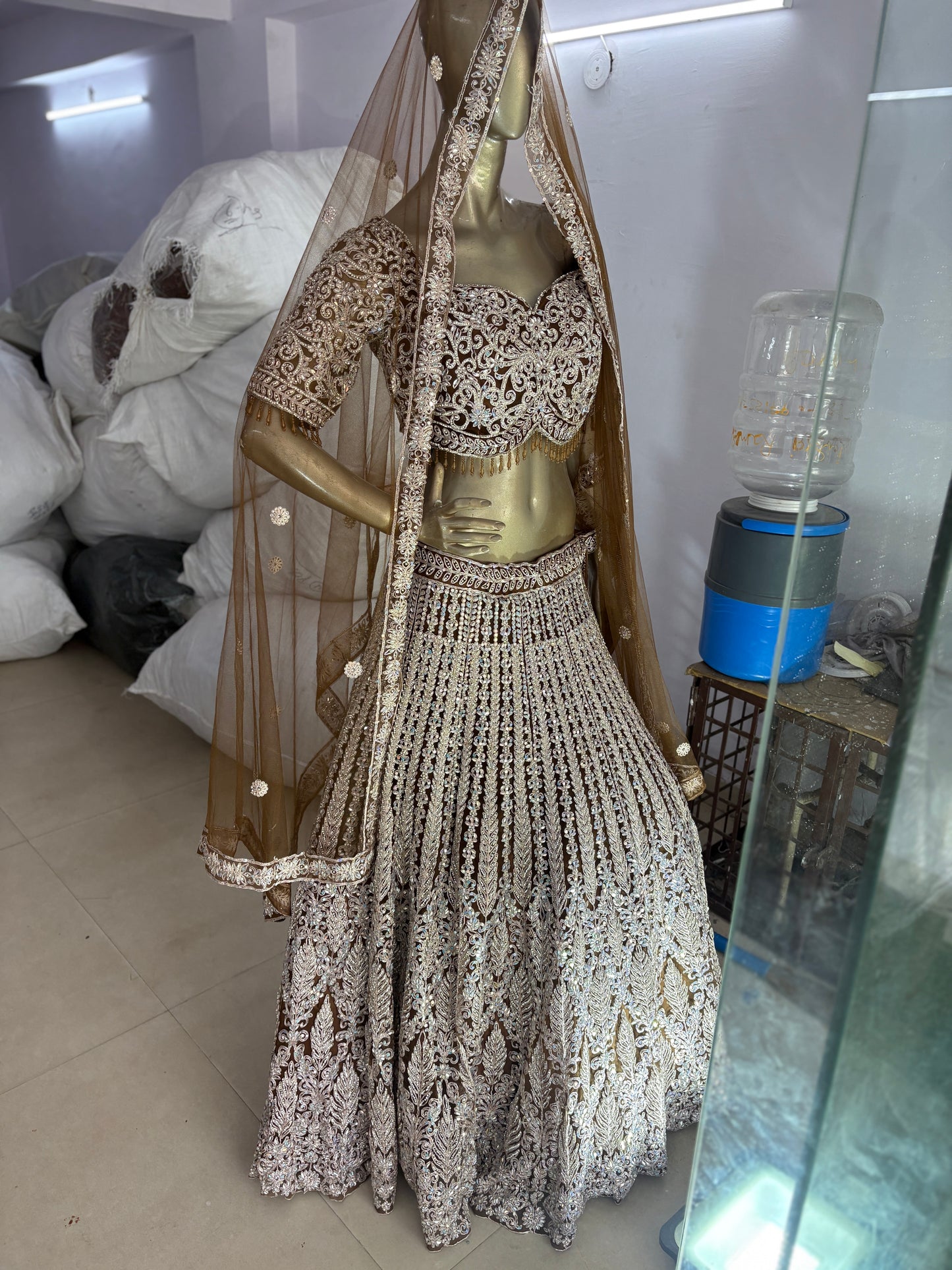 Charming mustard Crop Top Lehenga