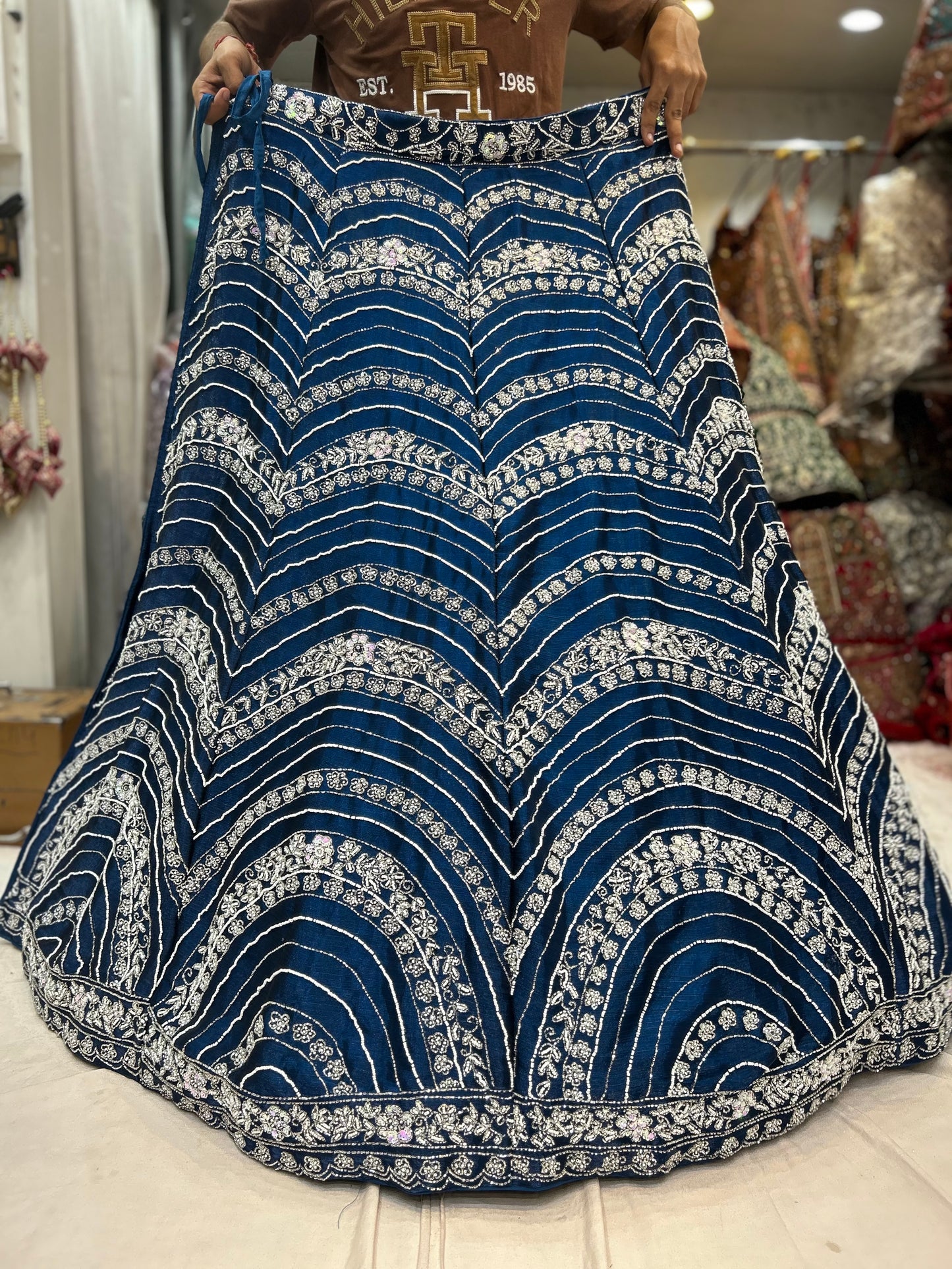 Good looking blue partywear lehenga