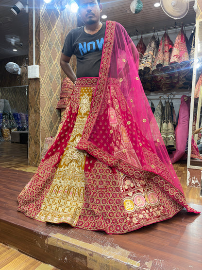 Lehenga nupcial multicolor de diseñador