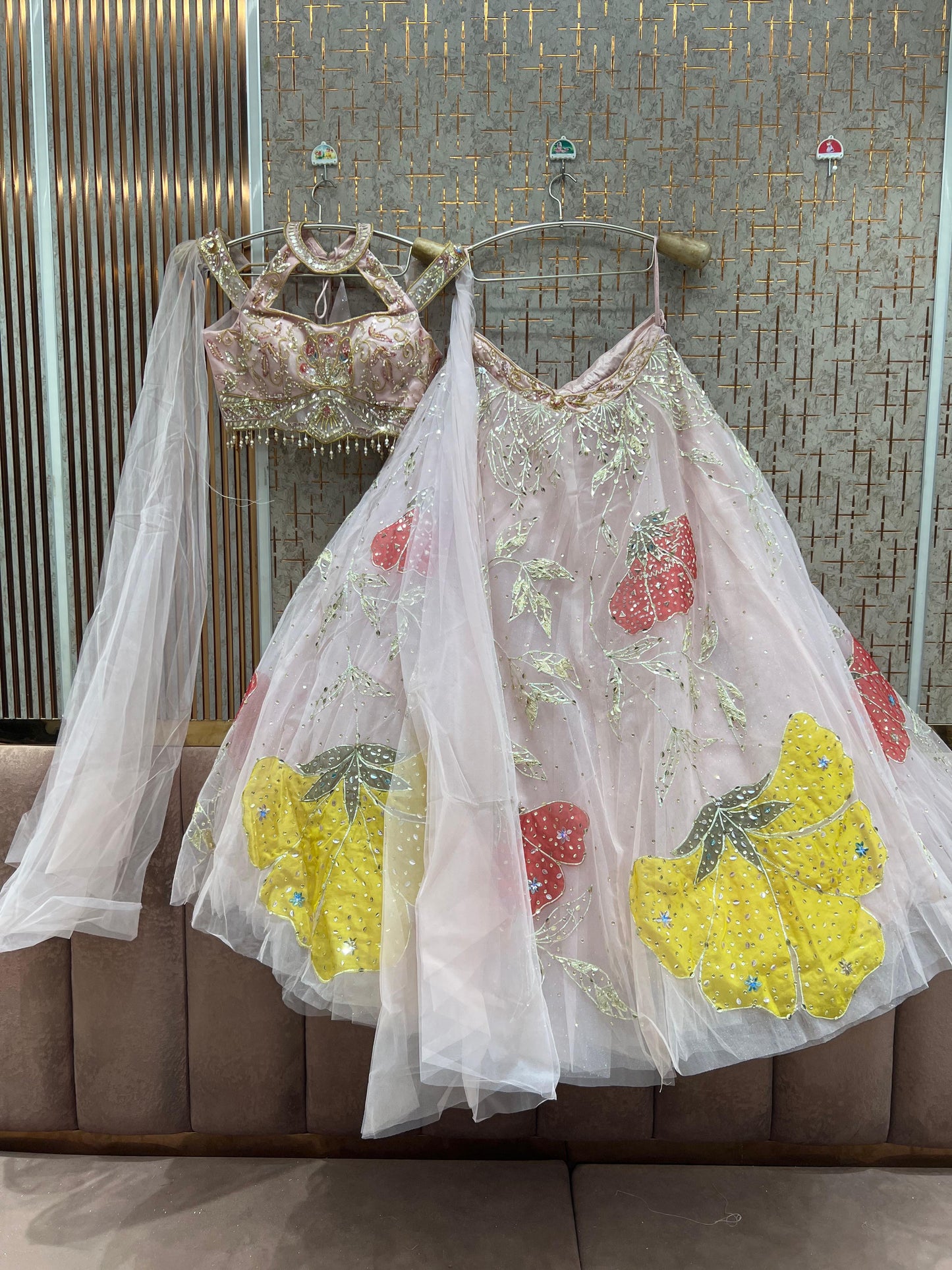 Sky Blue Pdp Crop Top Lehenga