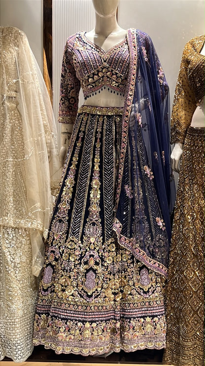 Purple Crop Top Lehenga