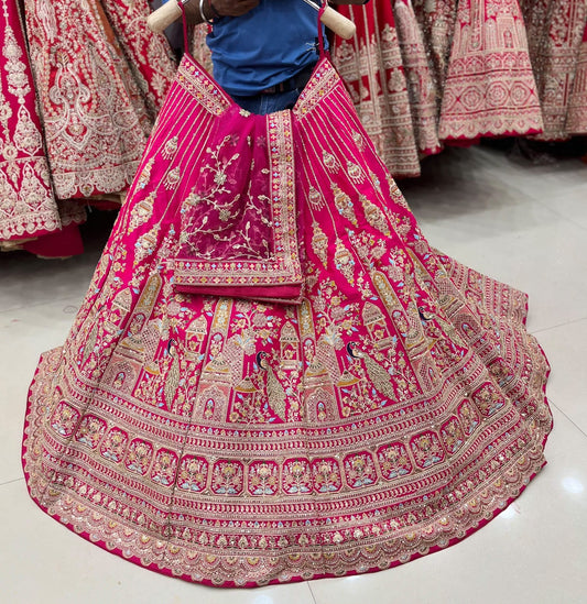 Rani Pink Peacock Bridal Lehenga