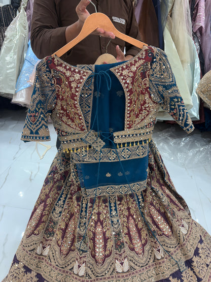 Something Different maroon peach Double Duptta Lehenga Happy Customer