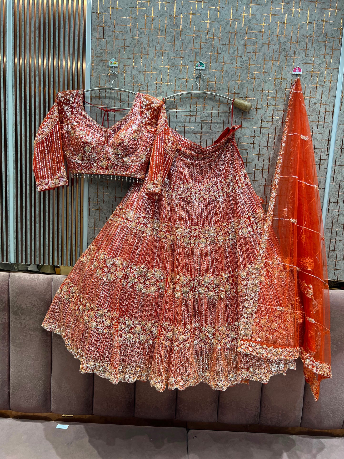 Exclusive Blue Crop Top Lehenga