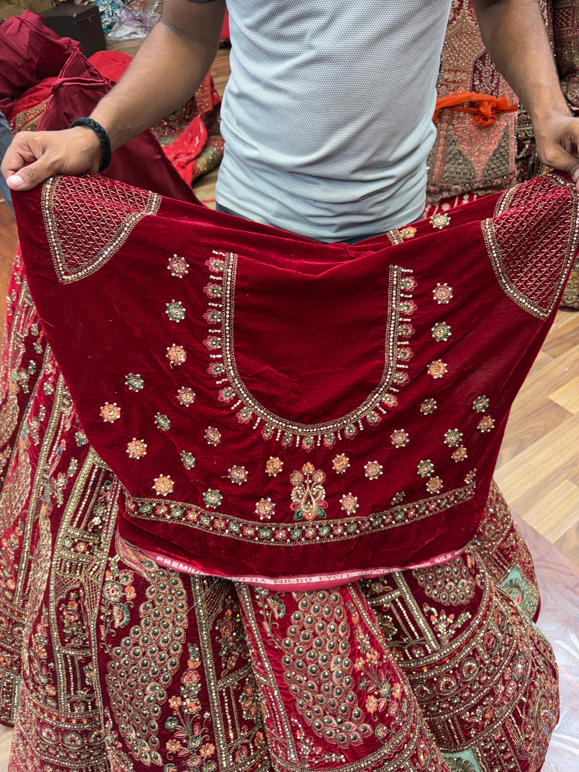 Maroon Peacock Ball Bridal Lehenga - Shopping World