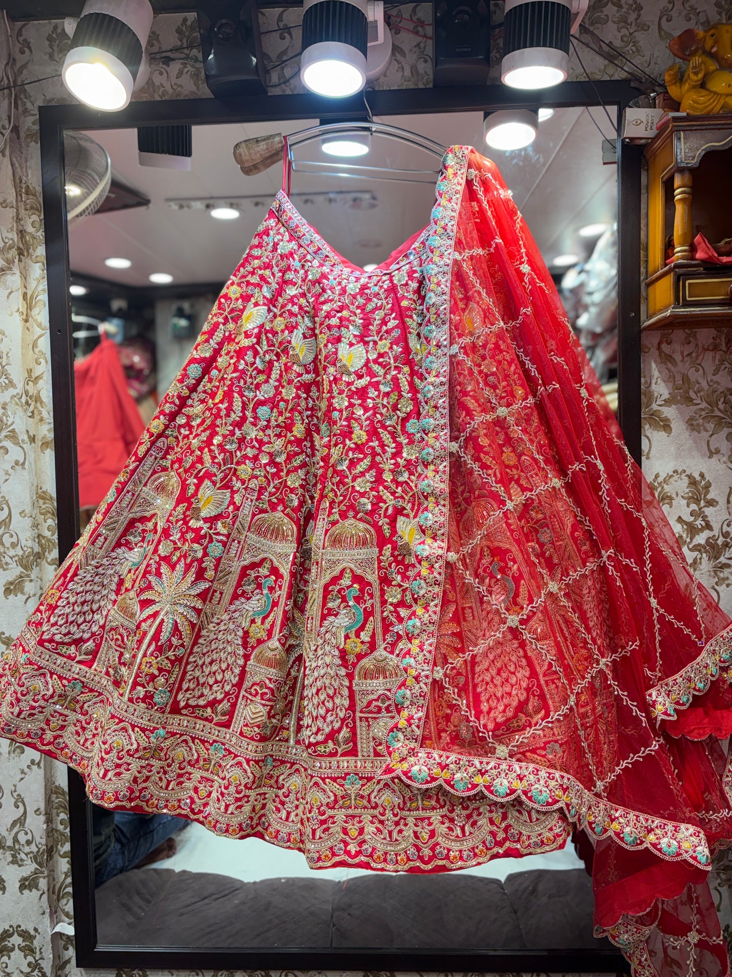 Lovely Rani pink peacock Lehenga
