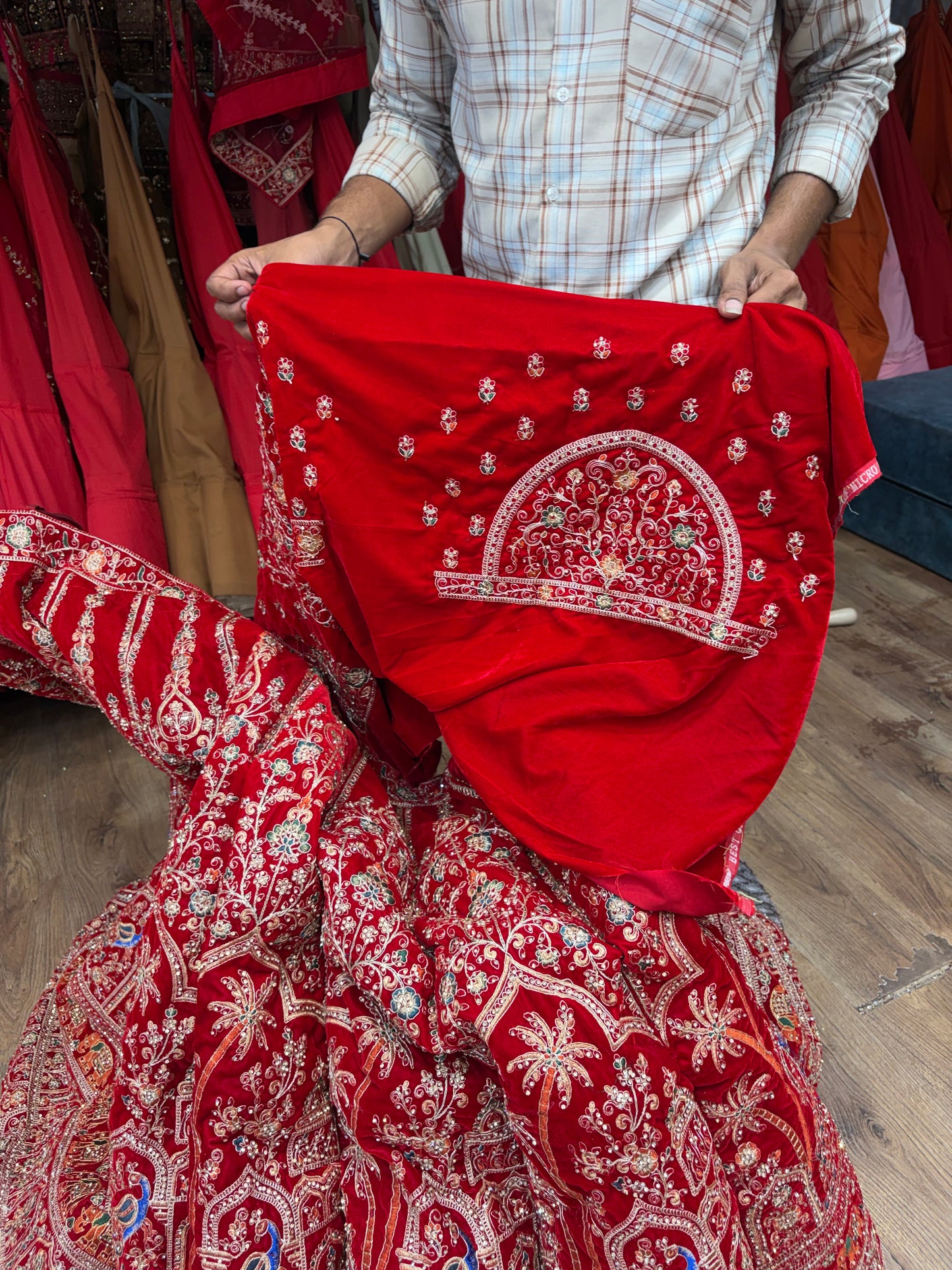 Red peacock Ball Bridal Lehenga