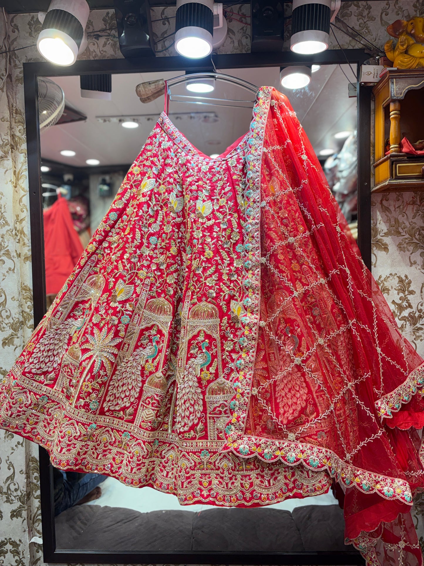 Lovely Rani pink peacock Lehenga
