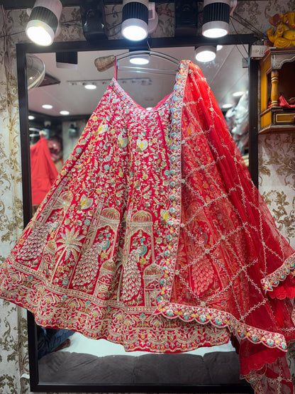 Lovely Rani pink peacock Lehenga