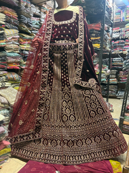 Amazing maroon Bridal Lehenga