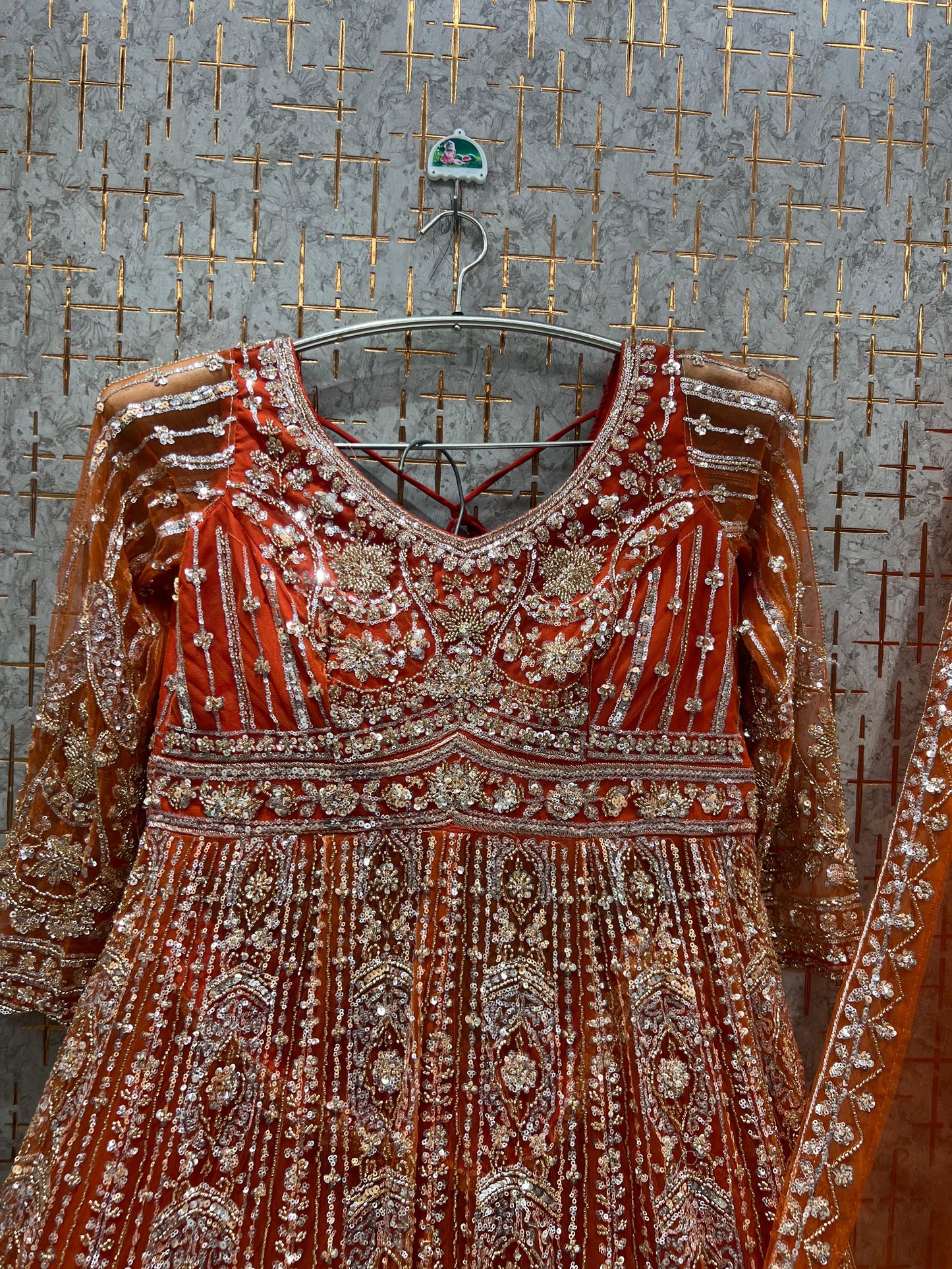 Orange Long Farshi Garara Indo Western Dress (Copy)