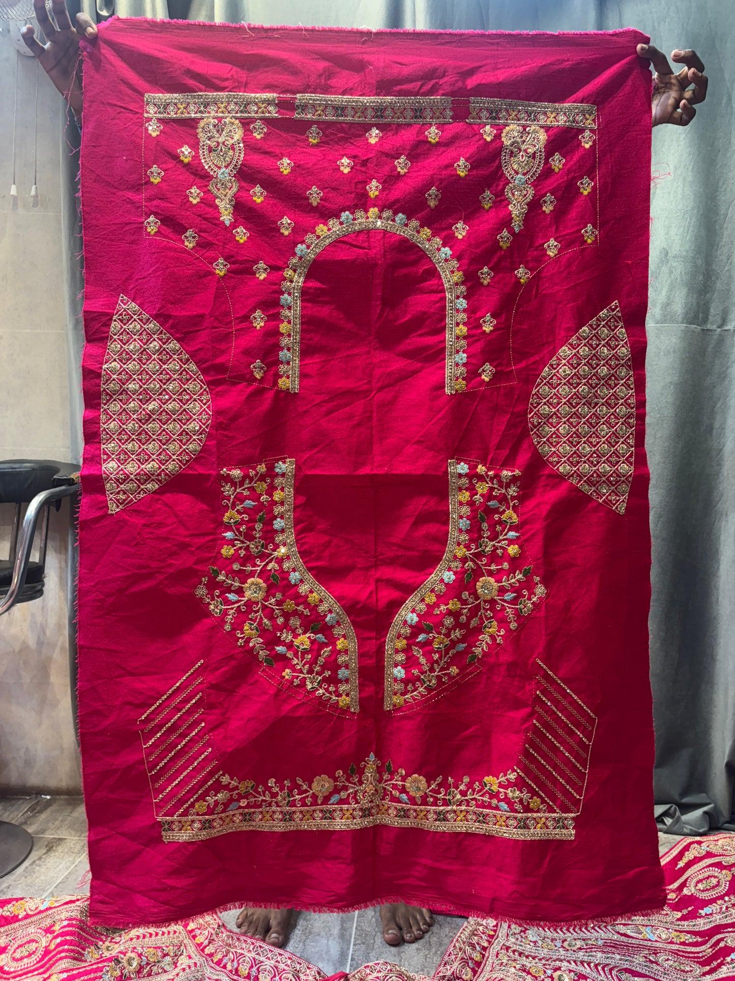 Gorgeous Rani pink Crop Top Lehenga