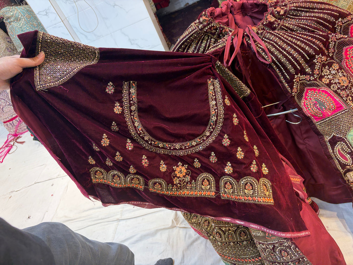 Maroon Doli Barat Ball Bridal Lehenga - Shopping World