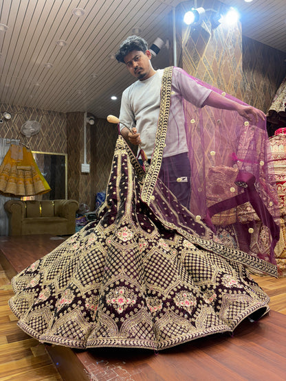 Fabulous maroon ball bridal Lehenga