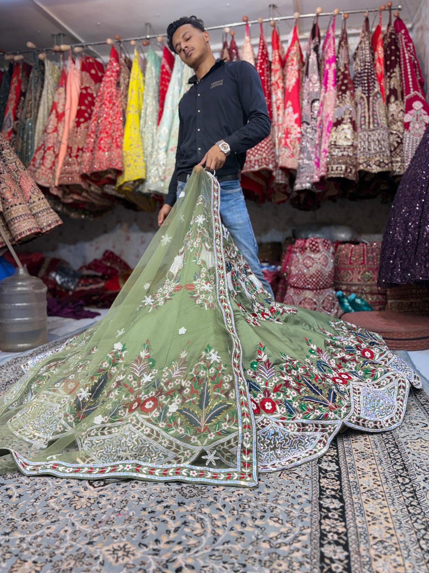 Lavishing green Lehenga