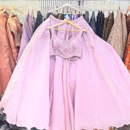 Baby Pink Crop Top Lehenga