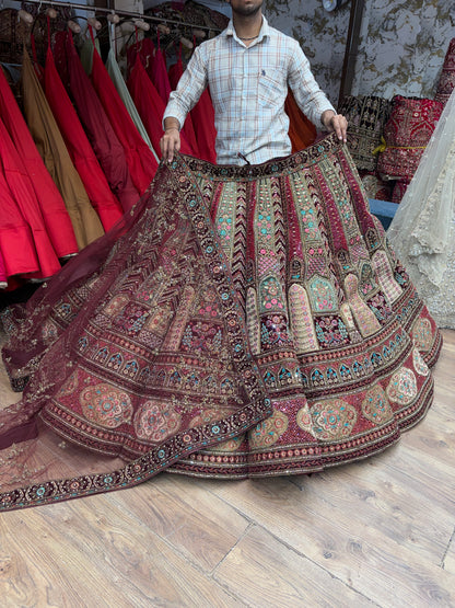 Maroon Ball Bridal Lehenga