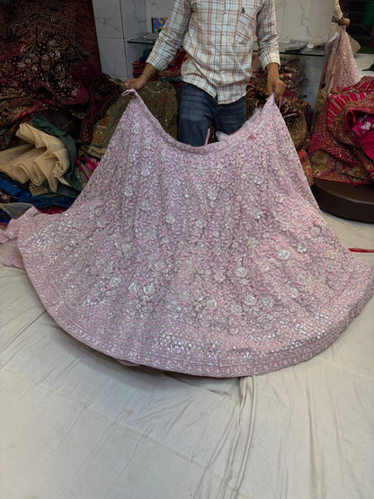 गुलाबी डिजाइनर लहंगा