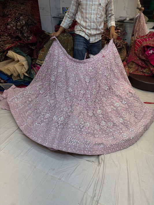 गुलाबी डिजाइनर लहंगा