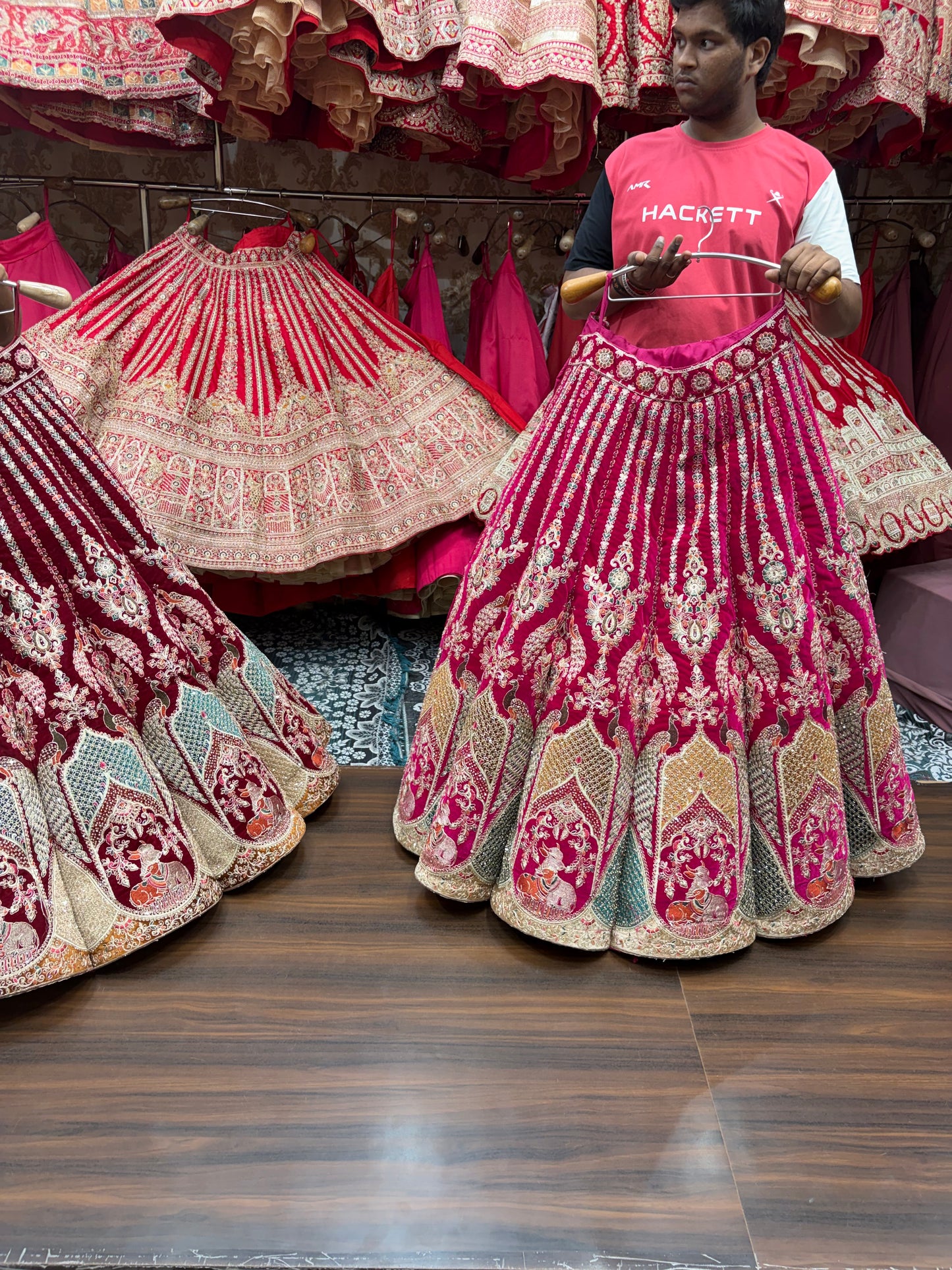Maroon Peacock Ball Bridal Lehenga