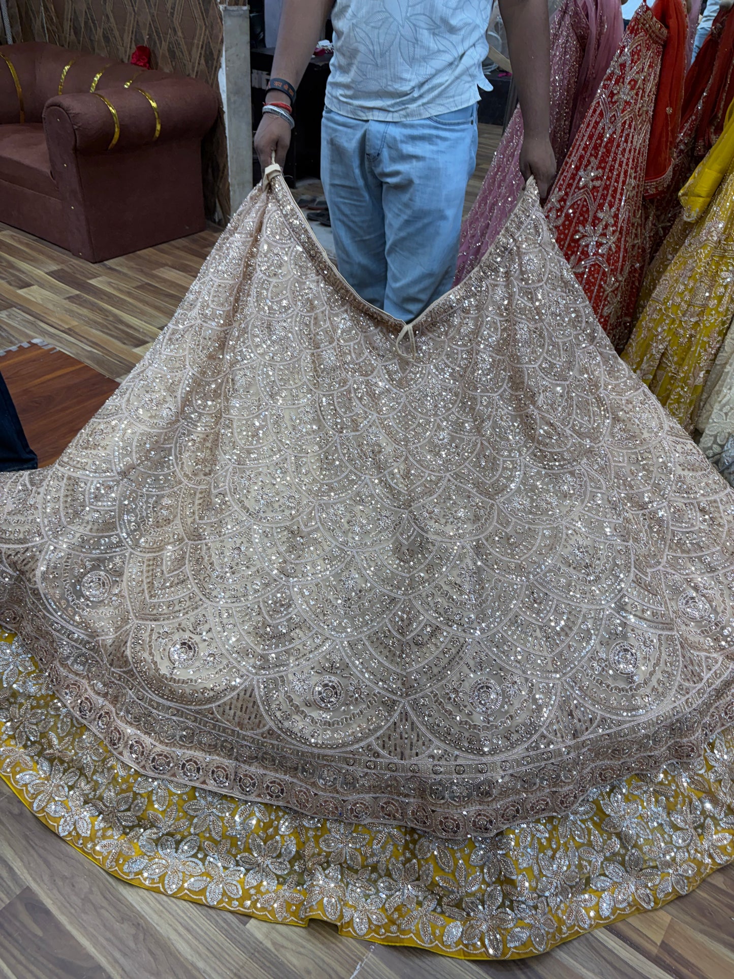 Golden Designer Lehenga